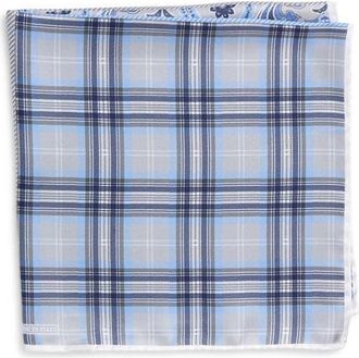 Nordstrom Panel Silk Pocket Square in Grey at Nordstrom