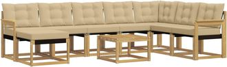 vidaXL Conjunto De Sof&aacute;s De Exterior 9 Uds. Y Beige Vidaxl
