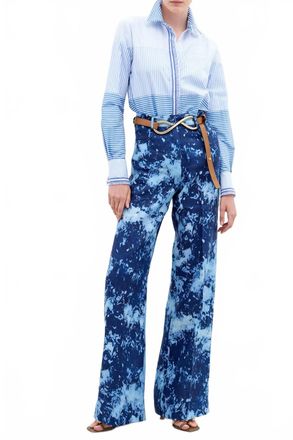 Silvia Tcherassi Emine Wide Leg Pants In Indigo