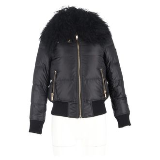 Michael Kors Pre-owned Womens Puffer Jacket with Fur in Black - Size X-Small/Small