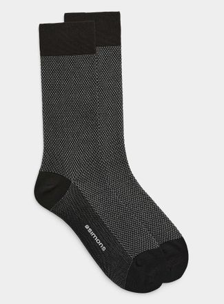 Le 31 Mens Embossed knit dress socks