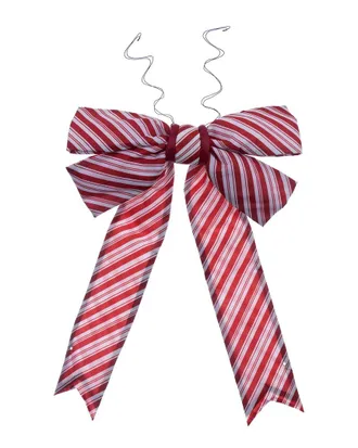 Vickerman 36In X 45In Red-White Nylon Outdoor Christmas Bow With Uv Treated Material & Wire To Hang