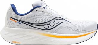 Saucony Mens Ride 18 Shoe In White/azurite Blanc/azurite