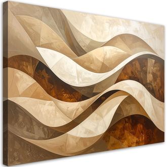Feeby Impresi&oacute;n De Imagen, Abstracci&oacute;n L&iacute;neas Formas Beige, 120x80