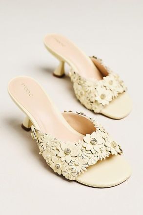 Maeve 3D Floral Embellished Kitten Heel Sandals