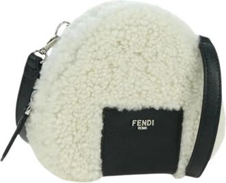 Fendi Pre-owned Cross Body Bags, female, White, Size: ONE SIZE Pre-owned Vintage Canvas Shoulder Bag