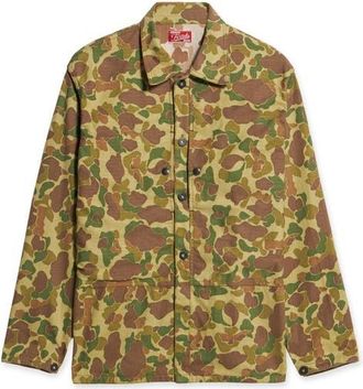 Fortela Frog Cotton Camouflage Overshirt in Green at Nordstrom, Size X-Large