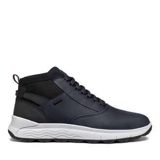 Geox Blue Spherica Padded Collar Textured Outsole Leather Boots