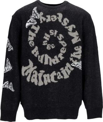 The Hundreds Spiral Sweater - Heren - Ronde hals truien - Zwart - S - Wol - Truien & Vesten