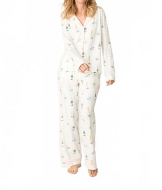PJ Salvage Womens Breakfast Of Champs Pj Set In White