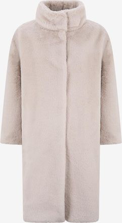 Herno Langer Mantel aus synthetischem Fell mit Stehkragen