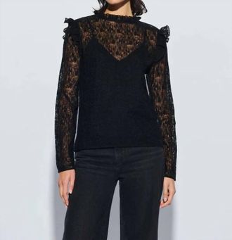 Nation Ltd Cara Lace Top In Jet Black