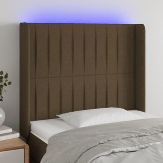 vidaXL Cabecero Con Led De Tela Marr&oacute;n Oscuro 103x16x118/128 Cm Vidaxl