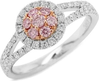 HYT Jewelry Anello in oro bianco 18 carati con diamanti - Rosa