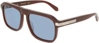Ferragamo Sf 2087S Zonnebril - Heren - Zonnebrillen - Bruin - 57 MM - Accessoires