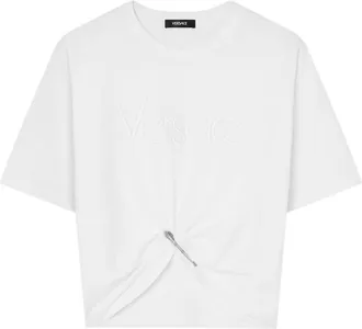 Versace 1978 Re-Edition Logo Safety Pin T-Shirt, Brand Size 42 ( US Size 6 )