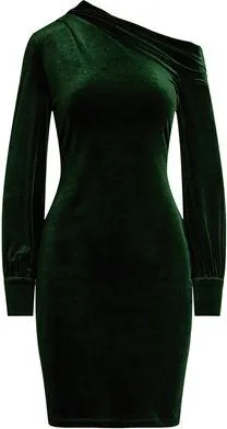 Ralph Lauren Velvet One-Shoulder Dress