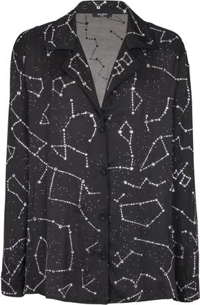 Balmain Pyjamashirt met sterren strass - Heren - Casual Overhemden - Zwart - M - Overhemden