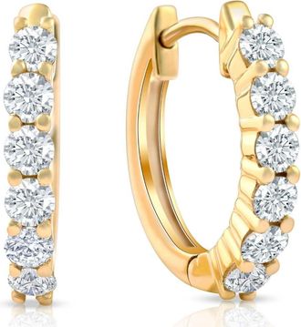 Pompeii3 3/4 cttw Lab Grown Diamond Hoops in White or Yellow Gold 1/2 Tall