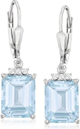 Ross-Simons Sky Blue Topaz Drop Earrings With. White Topaz in Sterling Silver