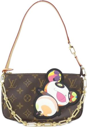 Louis Vuitton Marron Coated Canvas Pochette Pouch (Pre-Owned)