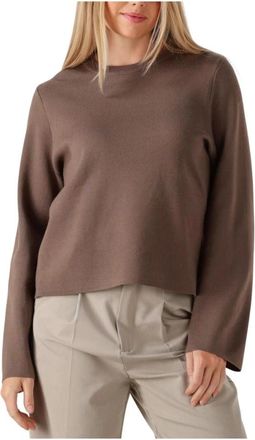 Object Bruine O-Neck Pullover voor Vrouwen - Dames - Ronde hals truien - Bruin - S - Wol - Truien & Vesten