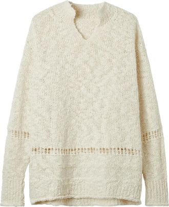 Yohji Yamamoto Opengewerkte trui - Beige