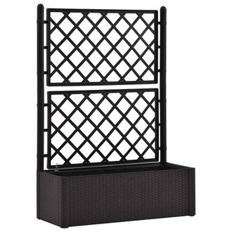 Berkfield Home Garden Raised Bed with Trellis & Self Watering System Anthracite in Black