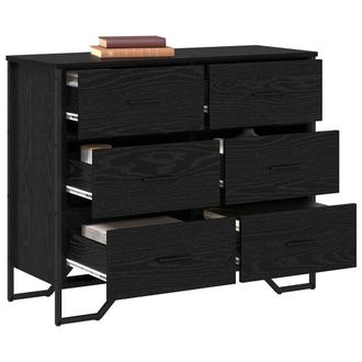 Berkfield Home Modern Chest of Drawers Black Oak 91x35.5x74.5 cm Engineered Wood