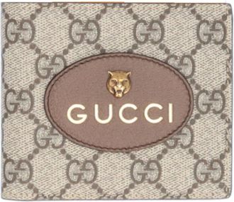 Gucci Gg Supreme Beige Brown Yellow Gg Supreme Wallet (Bi-Fold) (Pre-Owned)