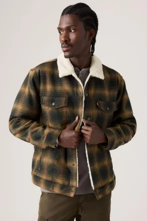 Levi's Relaxed Fit Trucker Jacket - Hombre - 2XL - Multicolor / Scottie Plaid Komodo Green