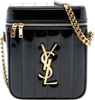 Saint Laurent Pre-owned Mini Bags, female, Black, Size: ONE SIZE Pre-owned Vicky Vanity Bag
