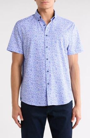 Brooklyn Brigade Mini Splatter Woven Short Sleeve Shirt in Blue Multi at Nordstrom Rack, Size Xx-Large