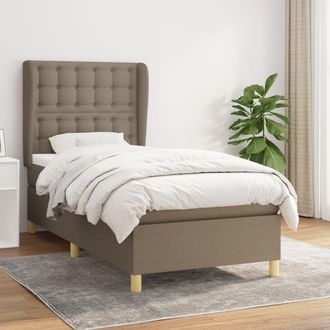 vidaXL Vidaxl - Cama Box Spring Con Colch&oacute;n Tela Gris Taupe 100x200 Cm