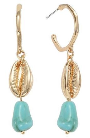 Ettika Cowrie Shell Drop Earrings in Turquoise at Nordstrom Rack