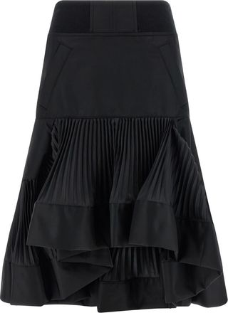 sacai Black Pleated Insert Skirt