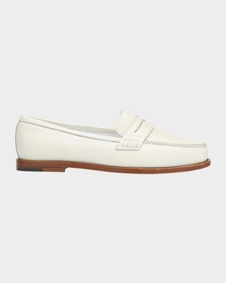 Manolo Blahnik Perrita Leather Penny Loafers