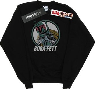 Star Wars Heren Boba Fett Retro Cirkel Sweatshirt (Zwart)