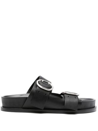 Jil Sander double-buckle leather sandals - Black