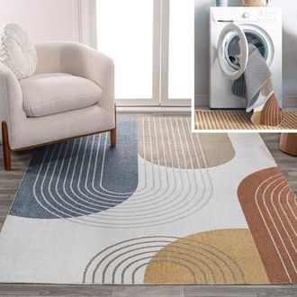 Jonathan Y Designs Arches Contemporary Minimalist Machine-Washable Area Rug in Multi at Nordstrom, Size 3Ft 0In X 5Ft 0In