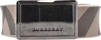 Burberry Burberry riem met ruitjesprint en gesp in beige PVC