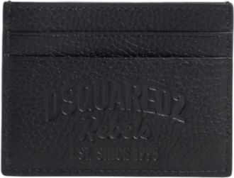 Dsquared2 Rebels embossed card holder - men - Calf Leather - One Size - Black