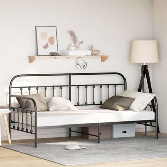 Berkfield Home Daybed Frame Black 100x200 cm Steel