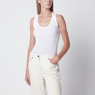 The Row Cendrea ribbed cotton jersey tank top in white