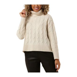 Moss Copenhagen Roll Neck Sweater Rahima Latifa Ecru - Dames - Coltruien - Beige - L - Truien & Vesten