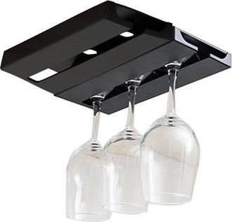 OEM Soporte Para Copas De Vino - Ahorra Espacio - Juego De 2 - Negro - Material Hips