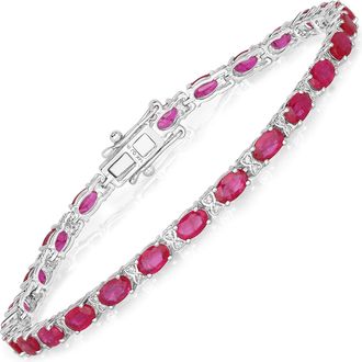 Diana M. Jewels Bkk Ruby Oval 5x3mm - 26Pcs + White Diamond F/C Round 0.80mm ( I1-I2/I color ) - 52Pcs ( Box Lock With Double Safety )