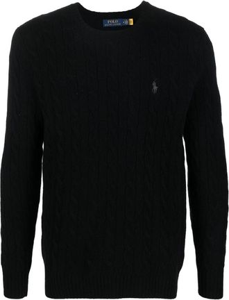 Ralph Lauren Black Embroidered Logo Sweater