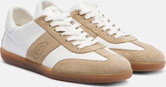 Tod's Suede-trimmed leather sneakers