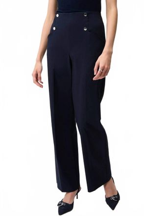 Joseph Ribkoff High Waist Wide Leg Sailor Pants In Midnight Blue